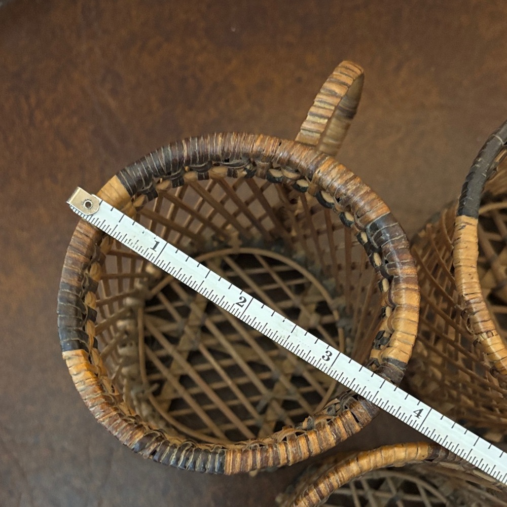 Vintage Rattan Wicker Brown cup glass holder - Picture 12 of 14
